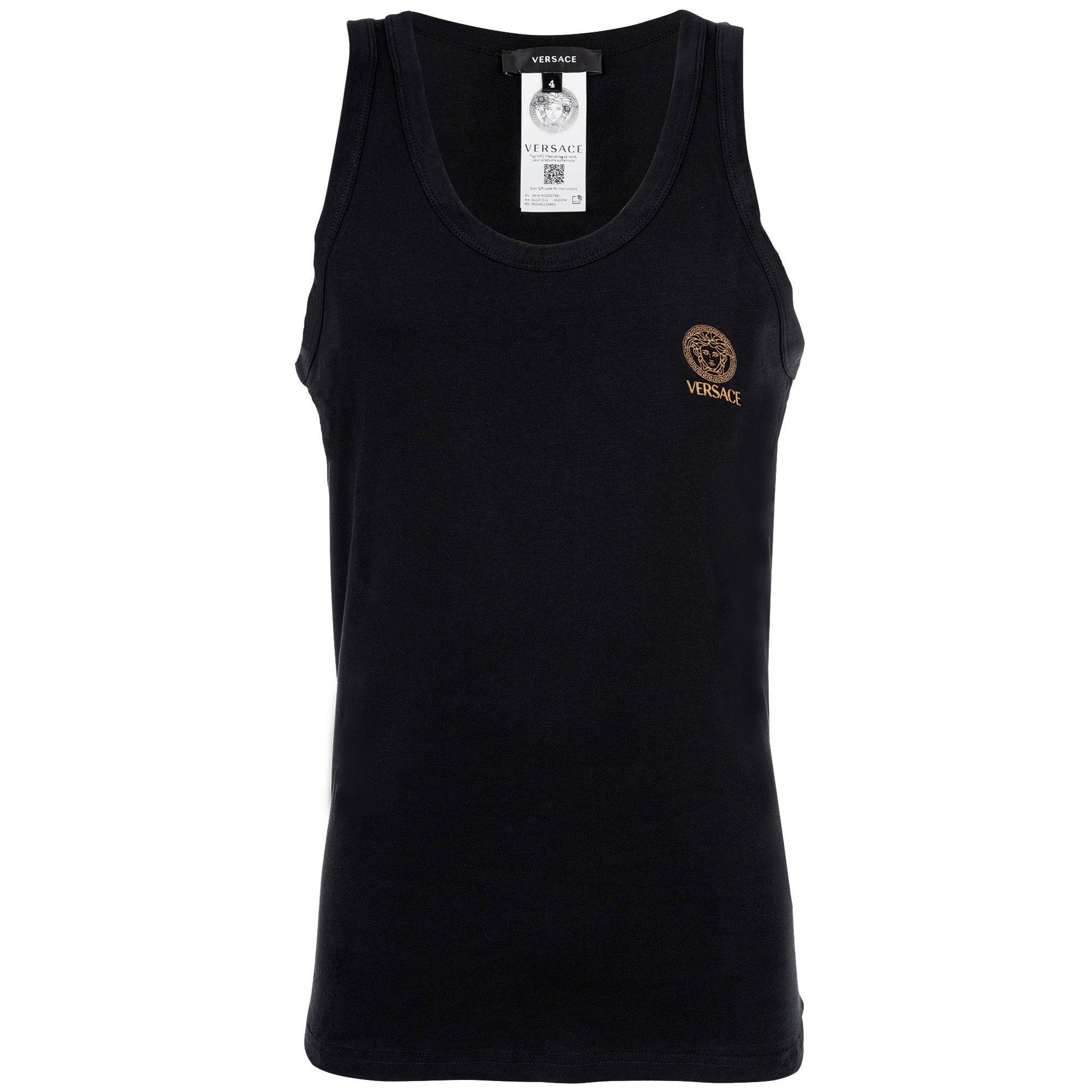 Versace T-shirt Lange Mouwen Ronde Hals Jersey Topeka Bi-Stretch Katoen Organisch Nieuw Logo Vest