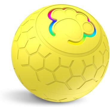 Everyday Crate GlowRoll Interactive Dog Toy Ball USB Rechargeable Light Up Pet Ball For Small, Medium & Large Dogs yellow