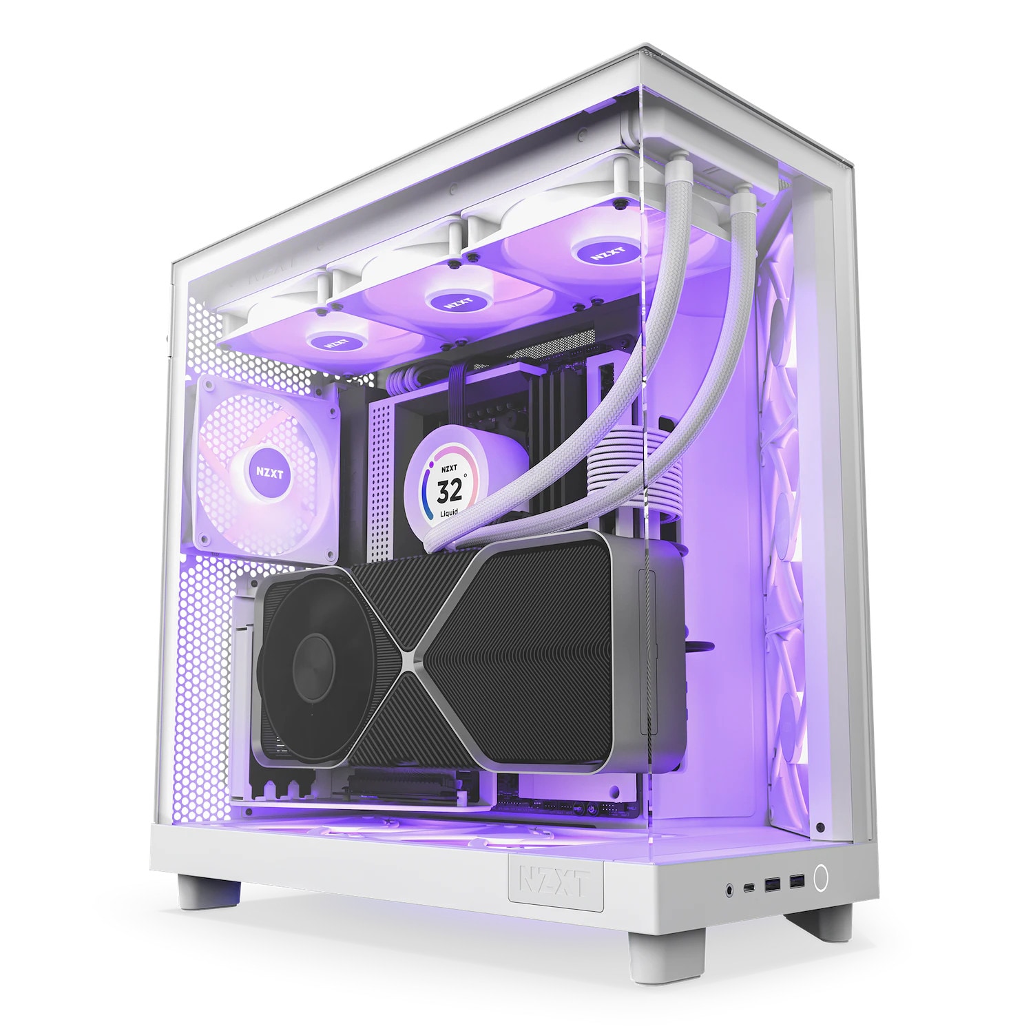 NZXT H6 Flow Gaming PC Gehäuse Midi-Tower Weiß Seitenfenster