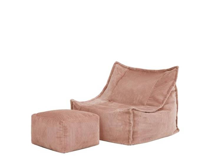 Icon Alto Cord Sitzsack Kinder Sessel und Hocker mit Füllung, Rosa In Deutschland Hergestellt, Sitzsack Sessel, Weicher Cordstoff, Kinder Sessel für Kinderzimmer und Schlafzimmer