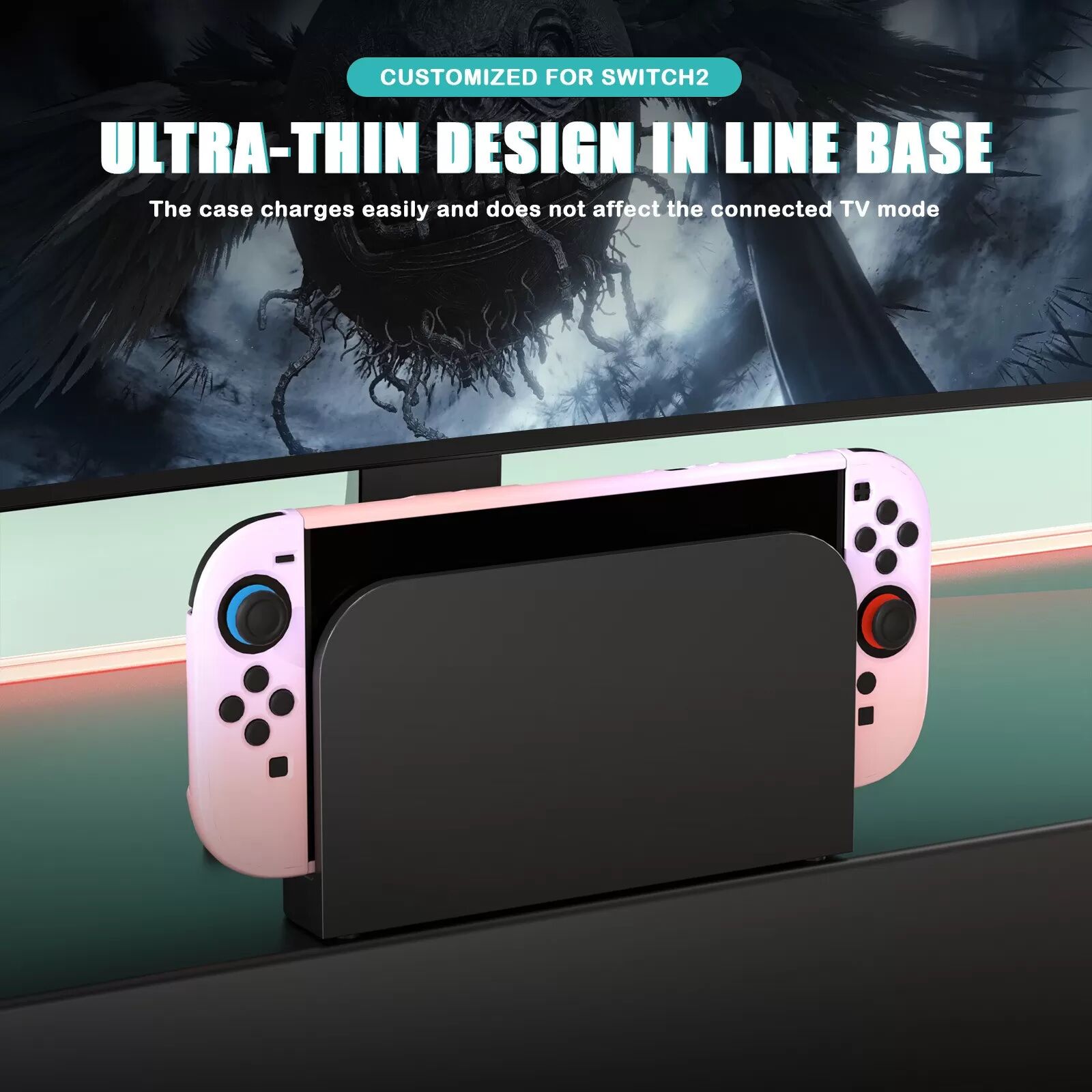 INF Coque de protection rigide en PC dégradé compatible avec Nintendo Switch 2 - Violet
