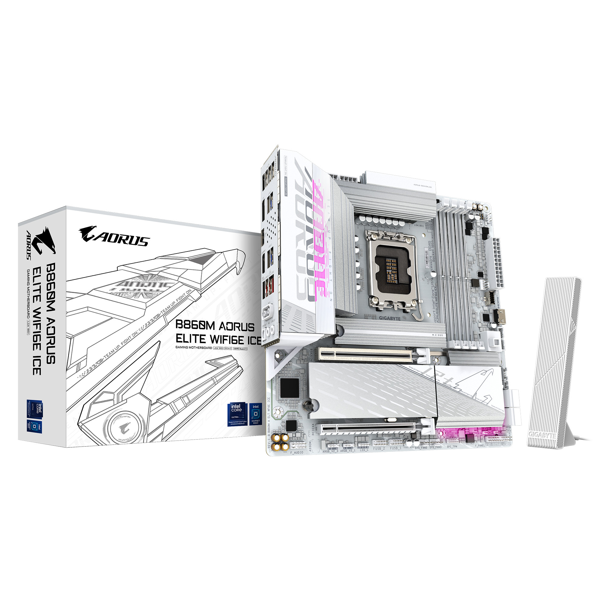 GIGABYTE B860M AORUS ELITE WIFI6E ICE Micro-ATX Mainboard - Sockel 1851