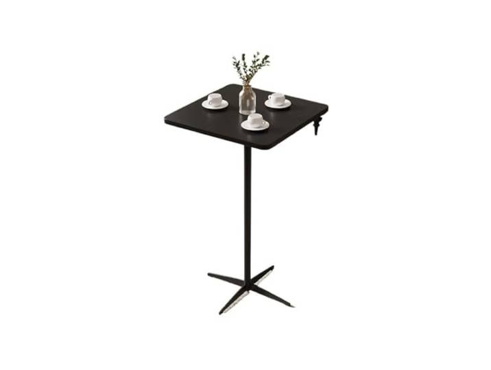 wD7rE5bm6z Bartisch Moderner, Schlichter Kleiner quadratischer Stehtisch aus Metall mit Aufklebern, kreativer kommerzieller Stehtisch(Schwarz)