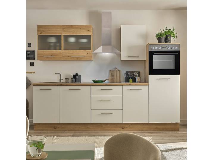 Küchenzeile Turrida 280 cm 280 x 218 x 60cm Weiß/Matt Weiß Elektrogeräte Basic