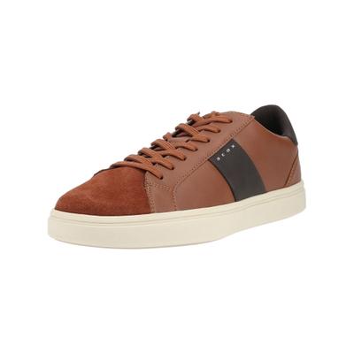 Sneaker GEOX "Geox Sneaker Leder", Herren, Gr. 44, braun (cognac), Leder, Schuhe Sneaker