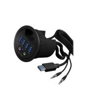 ICY BOX Desk Hub 4x USB 3.0 1x audio input output 4-Port 5 Gbps (IB-HUB1403A)
