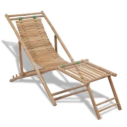 Helloshop26 - Outdoor-Chaiselongue mit Bambus-Fußstütze 02_0011887