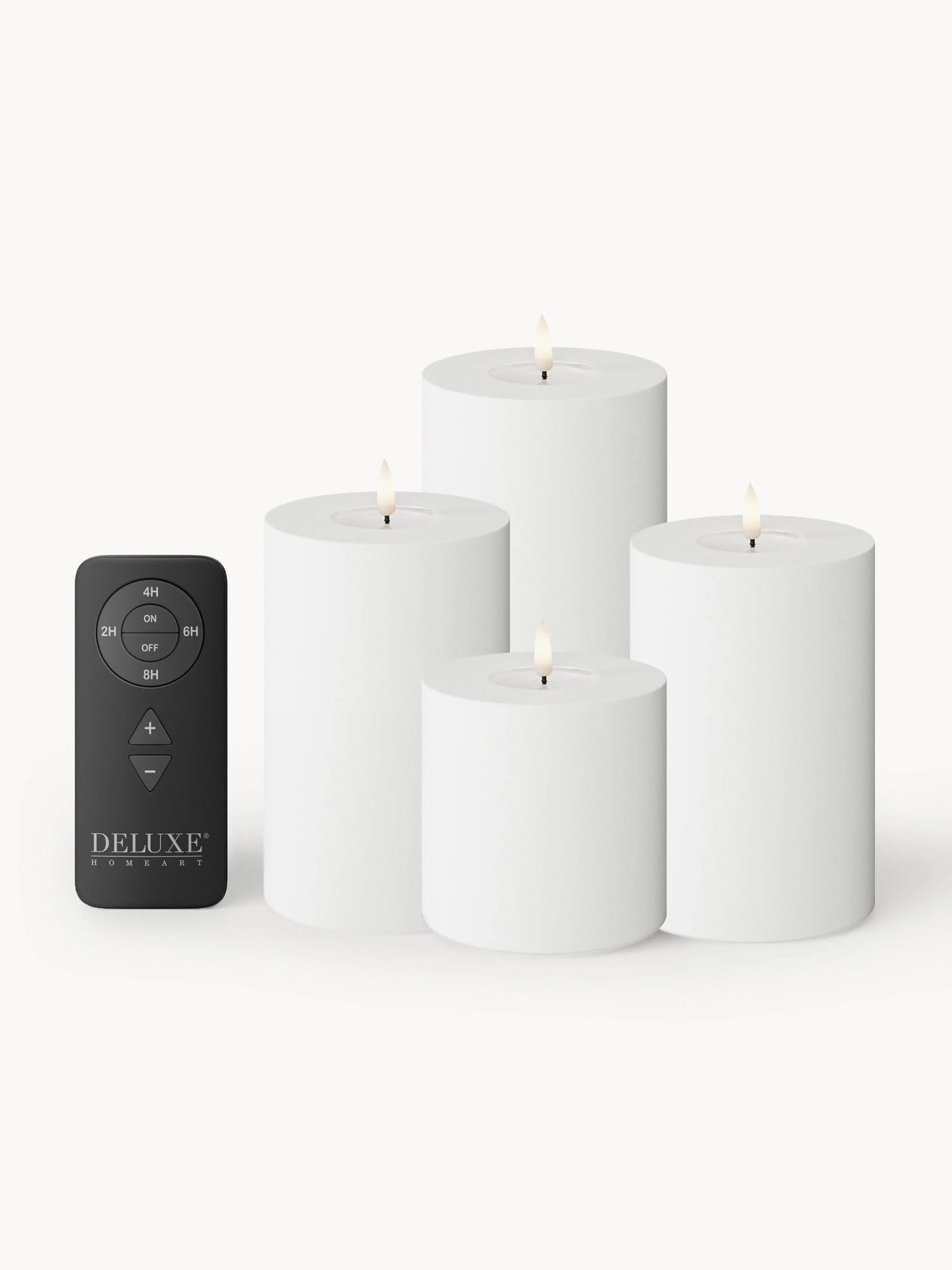 Deluxe Home Art Set van 5 Handgemaakte LED kaarsen Real Flame met afstandsbediening