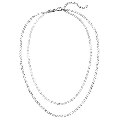 Kette ohne Anhänger JOBO, silber (silber 925), Halsketten, Damen, Silber 925 (Sterlingsilber), L: 45, 2-reihig 925 Silber 45 cm