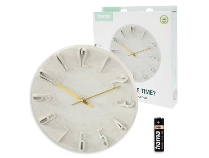 Hama Wanduhr Korfu beige 30cm 3D Ziffern 185880