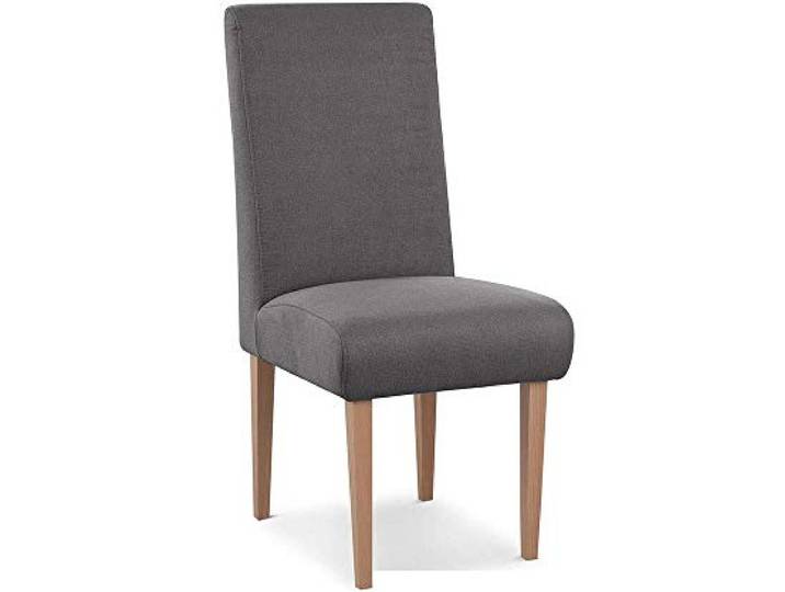 CAVADORE Esszimmerstuhl Kira / Polsterstuhl für Küche, Esszimmer oder Wohnküche / Passend zur Küchengarnitur Kira / Leichte Fleckenentfernung dank Soft Clean / 48 x 103 x 62 / Flachgewebe: Grau