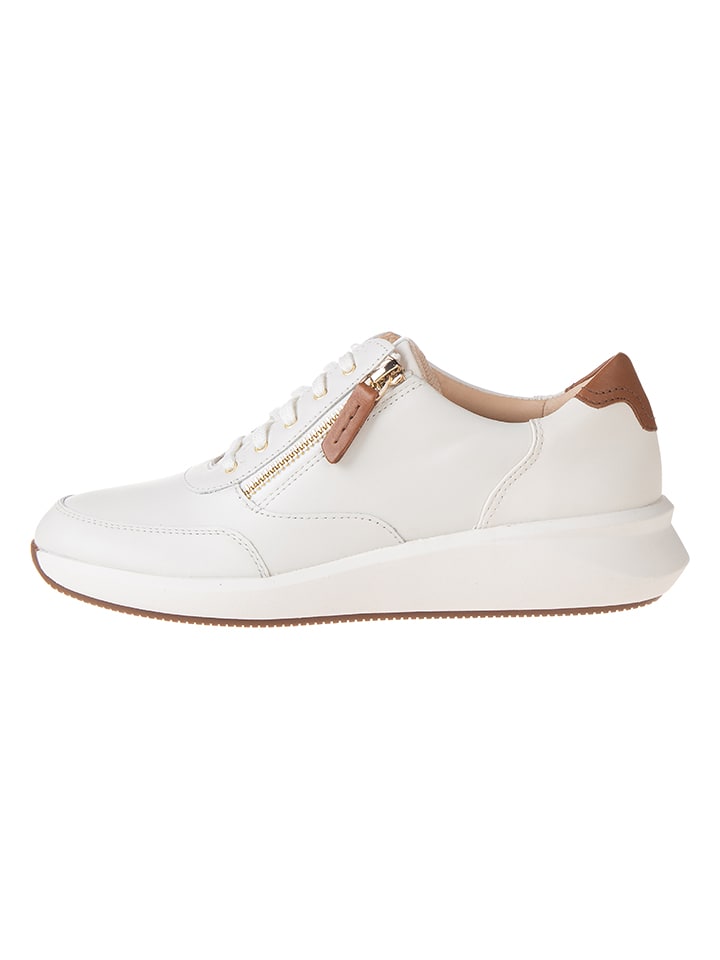 Clarks Leder-Sneakers "Un Rio Zip" in Weiß - 39