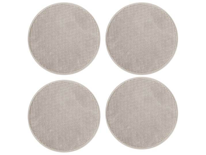 Galettes de chaise velours rondes beiges -lot de 4-⌀35