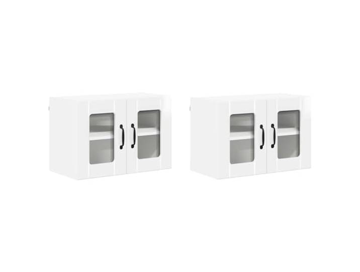 IBUQDDV Wandglas-Schrank Lucca 2 STK. Hochglanz Weiß Holzwerkstoff Geschirrspüler-Paneel, Holzwerkstoff, rechteckige Form, Innenbereich, moderne Küchen, minimalistisches Design