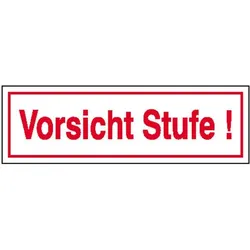 SafetyMarking® Hinweisaufkleber Vorsicht Stufe! 25 cm x 7 cm