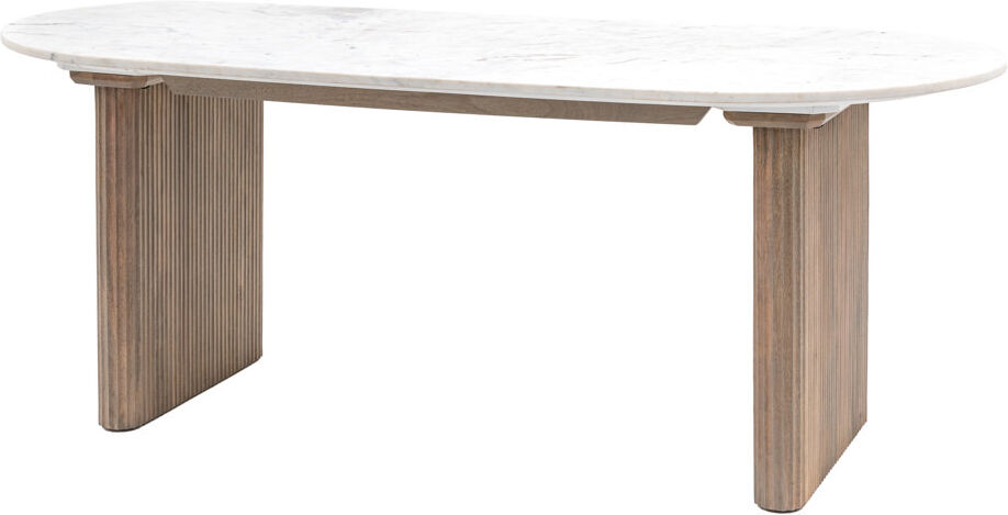 Ivy Bronx Conayr 200 cm Oval Marble Top Dining Table White