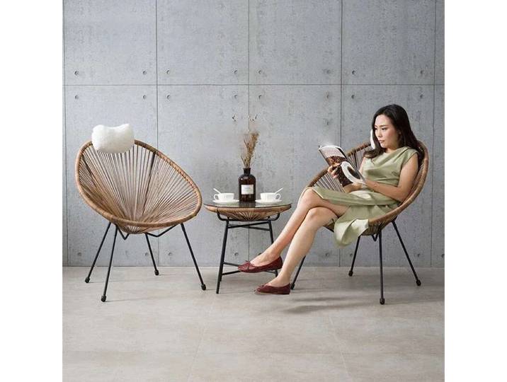 Chaise de salon nordique meubles de maison fauteuil de loisirs Ins chaise en osier balcon chaise extérieure en rotin fauteuil de dossier de balcon