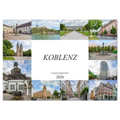 Koblenz Stadtansichten (Wandkalender 2026 DIN A2 quer), CALVENDO Monatskalender