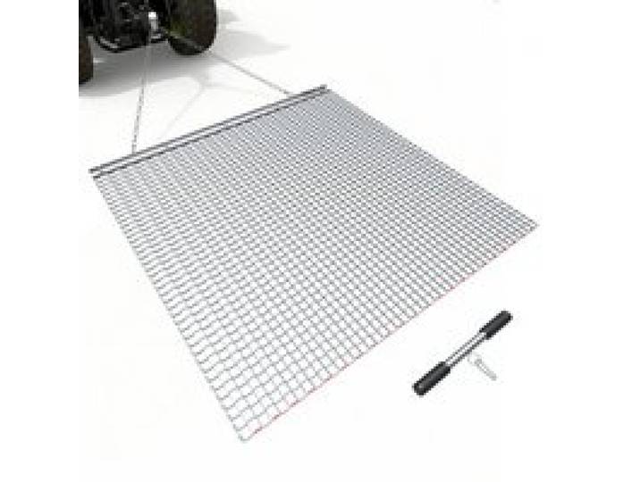 VEVOR Herse à Chaîne 122x122 cm Herse Traînée à Chaîne en Acier Galvanisé pour Nivellement Prairie Ornières des Allées de Gravier et des Champs, Compatible avec Remorquage de Tracteurs, VTT, Quads