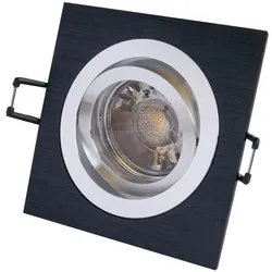 MegaLight LED Einbaustrahler Set in schwarz, eckig inkl. LED Leuchtmittel 5W