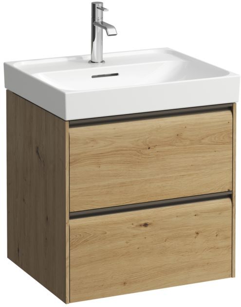Laufen Meda Waschtischunterschrank H4215620112671 53,4x51,5x44,8cm, 2 Schubladen, wildeiche