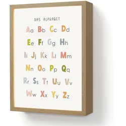 NACHTTISCHLAMPE MIT AKKU Pädagogisch - Alphabet lernen - Farbenfroh - Weiß - Buchstaben 30x40 cm