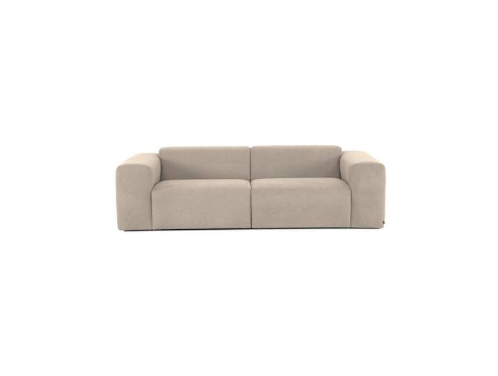 Mid.you 3-Sitzer-Sofa Manne, Hellbraun, Kunststoff, 266x76x116 cm, Made in EU, Rücken echt, Wohnzimmer, Sofas & Couches, Sofas, 3-Sitzer Sofas