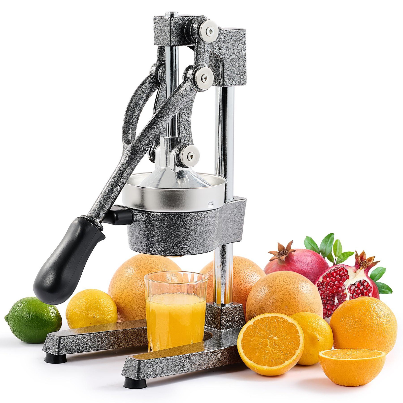 Dripio Handpers voor citrusvruchten met hendel, grijs