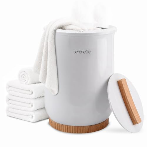 Serenelife Elektrische Handdoekwarmer met Draagbare Handgreep voor Spa en Badkamer, Wit