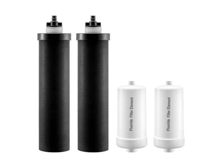 VEVOR Filtres à Eau de Rechange Lot de 4\, Purificateur d’Eau Compatible avec la Plupart des Marques\, pour Système de Filtration d'Eau par Gravité\, 2 Filtres à Charbon Actif 2 Filtres de Défluoration