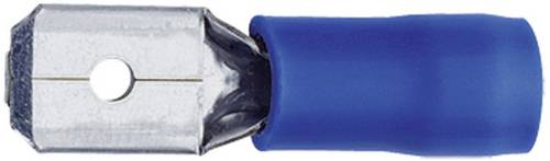 Klauke 8302B Flachstecker Steckbreite: 4.8mm Steckdicke: 0.5mm 180° Teilisoliert Blau