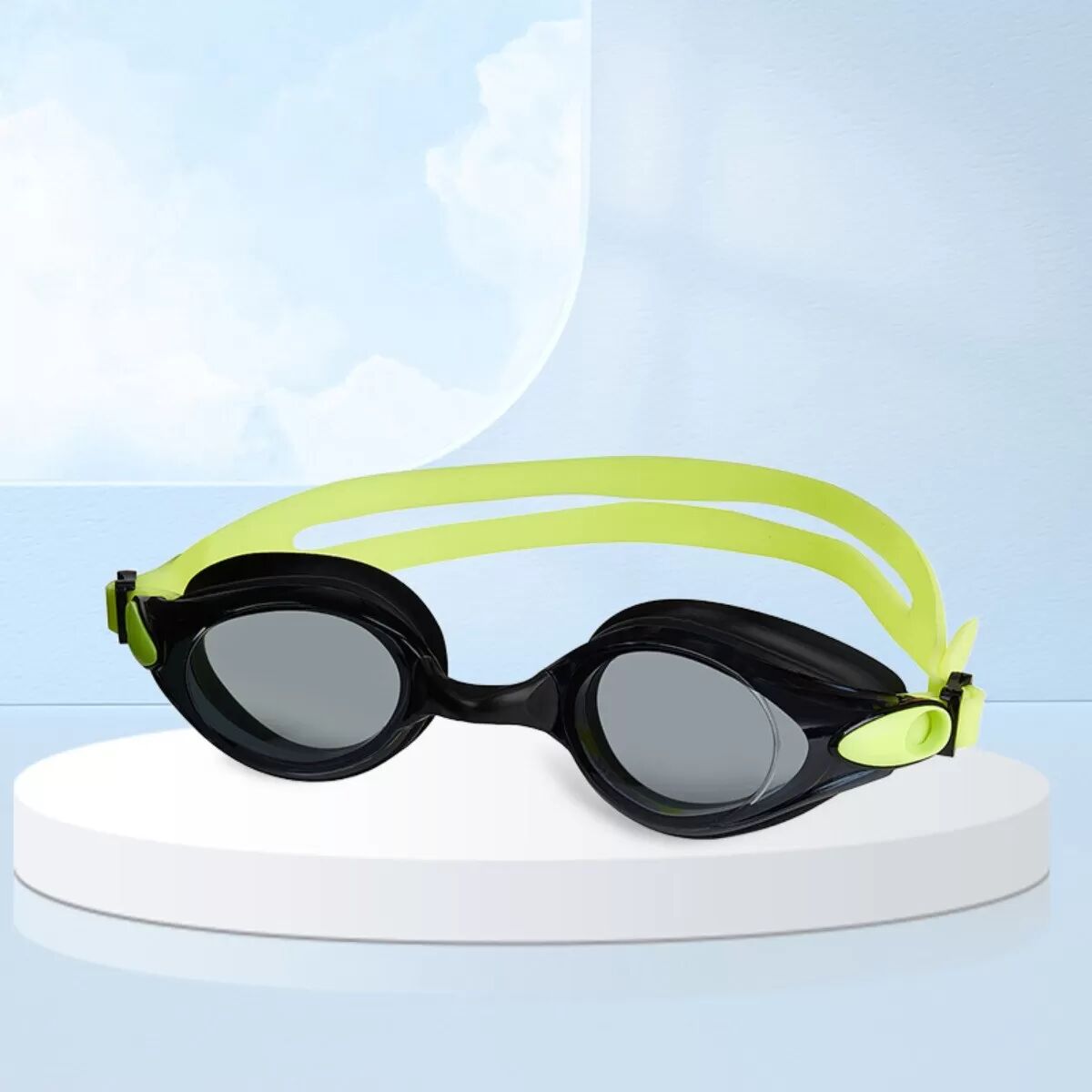 INF Antibeschlag Wasserdichte Schwimmbrille mit Aufbewahrungsbox — Breitwinkel Großrahmen, UV-Schutz, Silikondichtung,