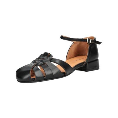 Riemchensandale PAVEMENT "Pavement Sandalen Leder", Damen, Gr. 39, Leder, schwarz, Schuhe Riemchensandale