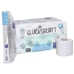 GLÜCKSBLATT Toilettenpapier Klassisch Weiß Tissue 3-lagig 16 Rollen (1 Pack à 16 Rollen) weiß