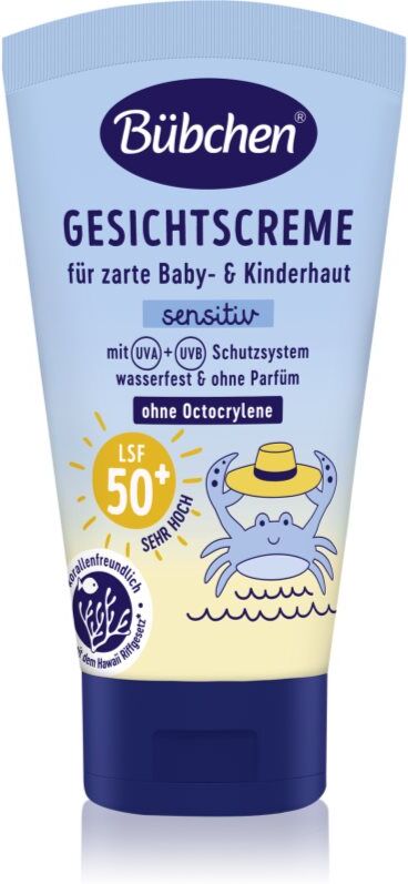Bübchen Sensitive Sun Protection Face Cream SPF 50+ crème protectrice visage pour enfant SPF 50+ 6 m+ 50 ml