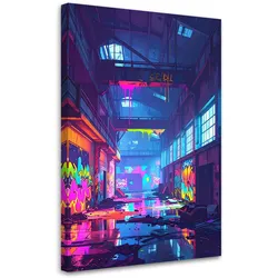 LEINWANDBILD Verlassene alte Fabrikhalle 40x60cm