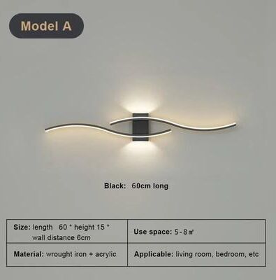 Uplifted Goods Modern Minimalist LED Wall Light Up And Down Indoor Lamp black 60cm warm White Light