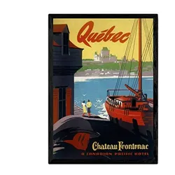 POSTER Quebec Vintage A3 Schwarzer Rahmen