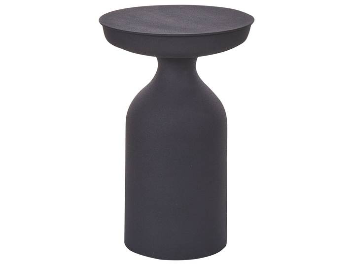 BELIANI Beistelltisch Schwarz Metall Matt Hoch Rund ⌀ 33 cm T-Form Pilzform Flaschenform Konisch Modern Couchtisch für Pflanzen Wohnzimmer Ausstattung