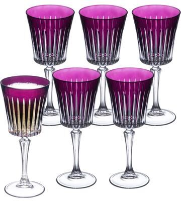 Majestic Gifts Inc. Majestic Gifts European Glass Wine Goblet-Amethyst- Set/6-7.5 Oz.
