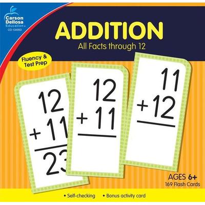 Addition All Facts Through 12 Flash Cards
