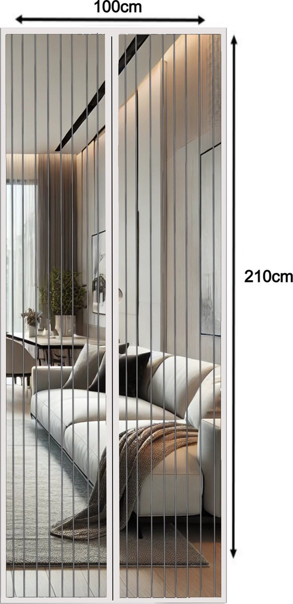 JEAS Luxe Magnetisch Vliegengordijn Wit - H x B: 210 x 100 cm