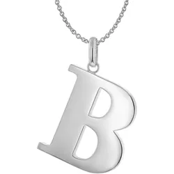 trendor 41780-B Damen Halskette mit Großem Buchstaben B 925 Silber, 70 cm