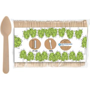 Biozoyg Einwegbesteck DSE05271, aus Holz, Kaffeelöffel, 11 cm, 100 Stück