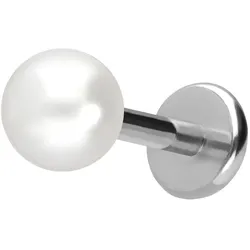 Titan Labret mit Push Fit SYNTHETISCHE PERLE
