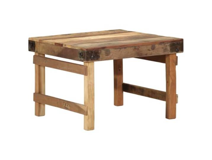 LKJephalotrope Couchtisch Massivholz Braun 60x55x40 cm Beistelltisch Rustikaler Holztisch aus Altholz fuer das Wohnzimmer, kompaktes Design mit einzigartiger natuerlicher Holzmaserung.