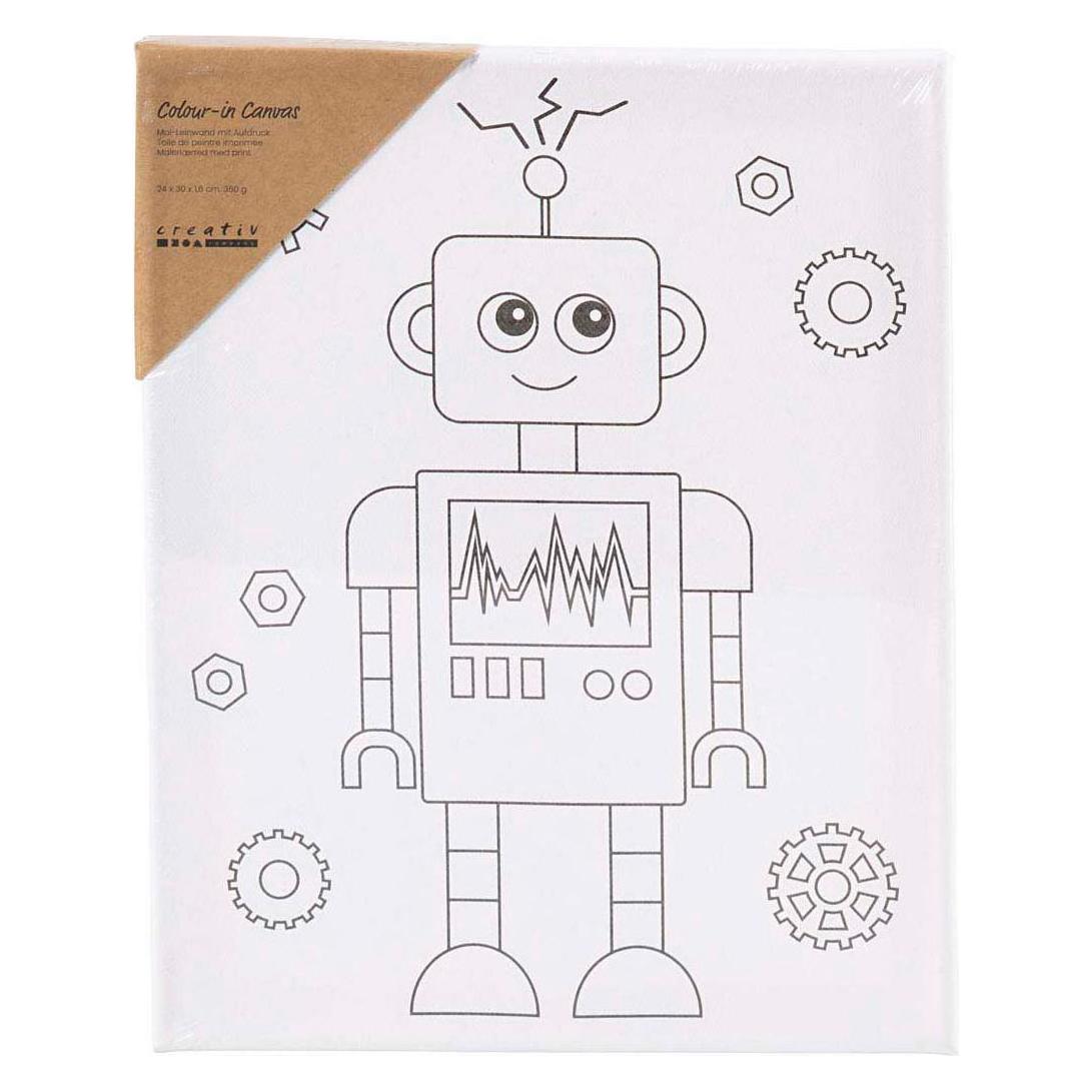 Creativ Company Leinwandbild mit Roboter-Druckmotiv - 24 x 30 cm (24.50 x 1.70 cm) (5712854778749)