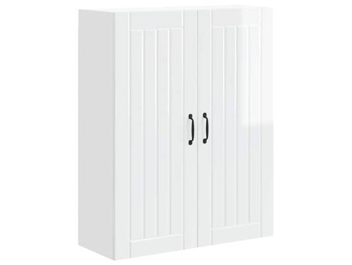 IBUQDDV Wandschrank Lucca Hochglanz Weiß 80 x 31 x 100 cm Holzwerkstoff Geschirrspüler-Paneel, Holzwerkstoff, rechteckige Form, Innenbereich, robuste Rahmenkonstruktion, moderne Küchen