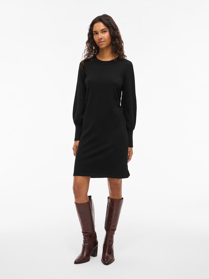 Vila Strickkleid in Schwarz - S