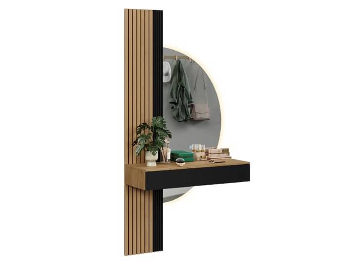 Vicco Schminktisch Melina, Eiche/Schwarz 100 cm